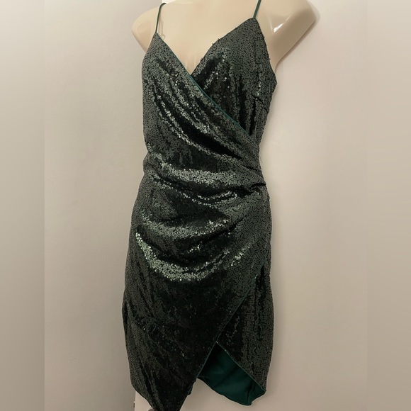 Emerald green sequins dress - Picture 3 of 6